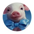 thumbnail image 4 of HAOXIT Cute Pig with Blue Bow Tie Fitted Round Tablecloth Waterproof Table Cloth with Elastic Edge Wipe Clean Table Cover for Indoor Outdoor 31-35, 4 of 8