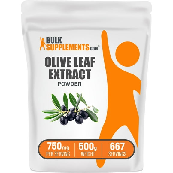 BulkSupplements Olive Leaf Extract Powder - 750mg per Serving - 500 Grams (1.1 lbs) - 667 Servings