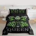 thumbnail image 2 of Homewish Green Fashion Bowknot Bedding Comforter Set for Kids, Hippie Bohemian Damask Twin Comforter Sets, Vintage Style Reversible Bedding Set, Luxury Bedroom Decor, 2pcs, 2 of 8