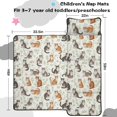 thumbnail image 5 of Multicolor Cat and Flower White Pattern Teens Toddler Nap Mat with Pillow, Sleeping Mat Bag for Preschool Daycare 59"x22", 5 of 6