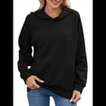 thumbnail image 1 of Sudadera con Capucha para Mujer, Informal, de Larga, Holgada, con Bolsillo. Negro XXL, 1 of 9