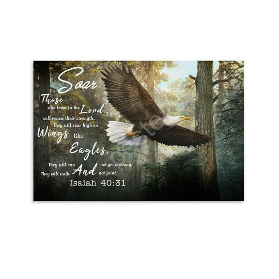 Soar On Wings Like Eagle 5 Isaiah 40:31 Bible Verse Wall Art Poster Canvas Painting Posters And Prints Wall Art for Living Room Bedroom Decor