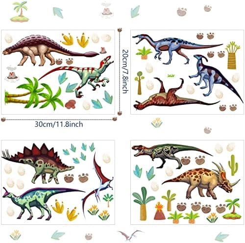 Glow in The Dark Dinosaur Wall Decals, Glowing self-Adhesive Stickers for Ceiling, Children's Room Removable Fluorescent Wall Stickers Children's Room Stickers Boys and Girls Room Decoration Gift