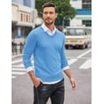 thumbnail image 5 of COOFANDY Men Casual V Neck Sweater Ribbed Knit Slim Fit Long Sleeve Pullover Top, 5 of 6