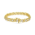 thumbnail image 2 of 14K Yellow Gold 4.0 Cttw "X"-Link Round-Cut Diamond Bracelet (I-J Color, SI2-I1 Clarity) - Size 7.25, 2 of 6