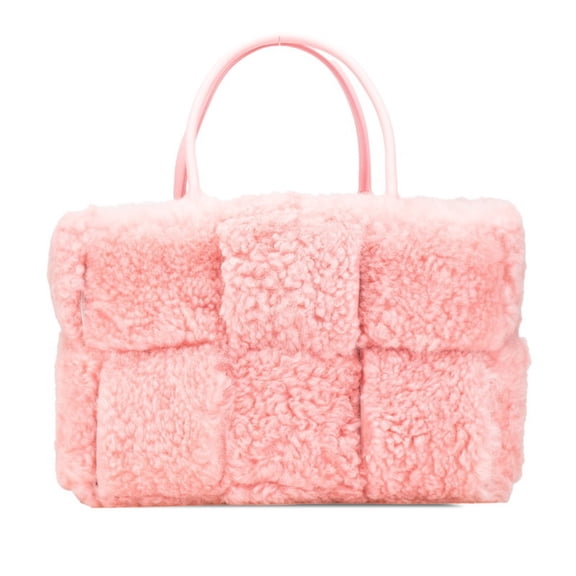 Pre-Owned Bottega Veneta Maxi Intrecciato Arco Handbag in Pink Mouton Leather for Women