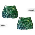 thumbnail image 6 of Yiaed Green Disco Lights Print Women's Athletic Shorts Running Shorts Sporty Short High Waisted Elastic Workout Shorts for Yoga Gym Running & Sports -Medium, 6 of 8