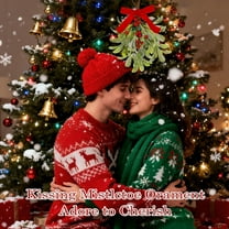 Artificial Mistletoe Wall Hanging - Realistic, Wall-Mounted Decor for Fireplace and Indoor Christmas Tree Accessories, Versatile Festive Accent with Long-Lasting Materials