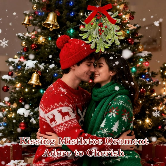 Artificial Mistletoe Wall Hanging - Realistic, Wall-Mounted Decor for Fireplace and Indoor Christmas Tree Accessories, Versatile Festive Accent with Long-Lasting Materials