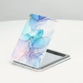 thumbnail image 3 of Compact Mirror Square Pu Leather Makeup Mirror for Purses Small Pocket Mirror Portable Hand Mirror Double-Sided with 2 x 1x Magnification for Woman Mother - Colorful Marble, 3 of 4