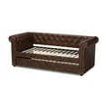 thumbnail image 6 of Baxton Studio Mabelle Brown Faux Leather Upholstered Daybed with Trundle, 6 of 10