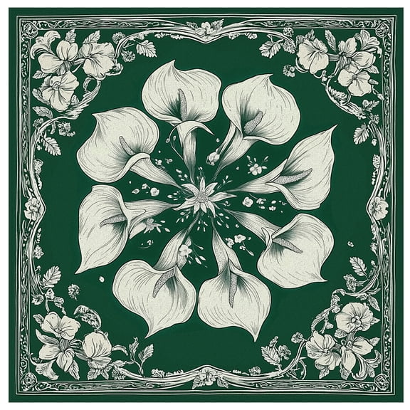 Cotton Headbands Bandana Scarf Neck Gaiter UV Resistence Seamless Headwear for Outdoor Workout Running Square Flower 560x560mm DIY