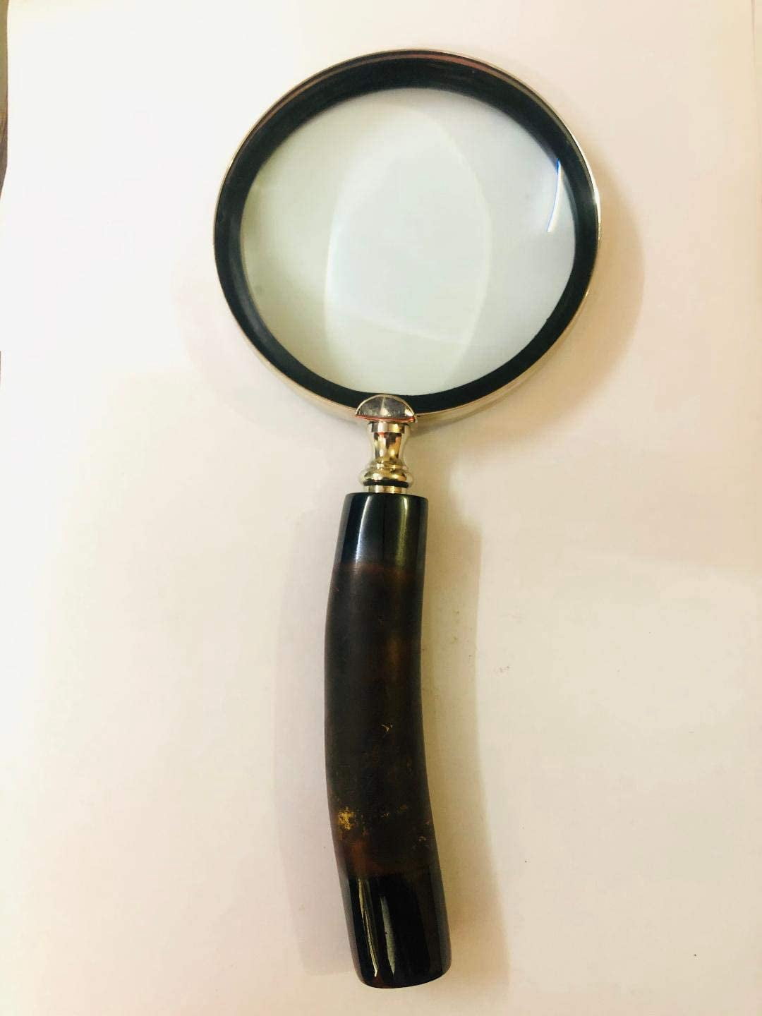 Nautical India Nickel Magnifier Lens Dia 4" Magnifying Glass for Reading and Study Decorative Item Handheld Magnifying