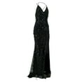 thumbnail image 5 of Ohufall Maxi Dress Wedding Guest Dresses for Women, Sleeveless Sequin Sexy V-Neck High Slit Party Ball Gown Full Dress, Cocktail Dress for Women, 5 of 6
