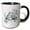 Black/White, variant on 3drose, Two Turtle Doves Cut-out Stencil-style, 15oz Two-tone Green Mug