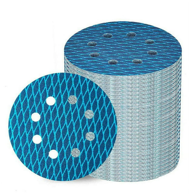 Lijadora Orbital de 70 Piezas, Papel de Lija de 5 Pulgadas, Disco de Lija de 8 Orificios, Grano de Papel de Lija para Discos de Lijado de Rombos Antibloqueo