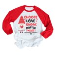 thumbnail image 2 of Floleo Clearance Fall Clothes For Women Fashion Women Valentine's Day Gnomes Print Color Block Casual Blouse T-shirt Top White, 2 of 5