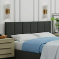 thumbnail image 3 of Sammas 20" Tall Panel Upholstered Headboard, Vertical Tufting, Queen Size, Dark Grey, 3 of 8