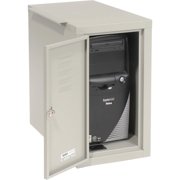 Global Industrial Security Computer CPU Enclosed Cabinet Side Car Dark Gray