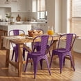thumbnail image 2 of VINEEGO Metal Dining Chair Indoor-Outdoor Use Stackable Classic Trattoria Chair Fashion Dining Metal Side Chairs for Bistro Cafe Restaurant Set of 4 (Purple), 2 of 6