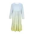 thumbnail image 5 of LJEFF Girls Long-Sleeve Tiered Maxi Dress, Soft Spring Fall Gradient Colors Pockets Design Girls' Casual Dresses Sky Blue Size 5, 5 of 6
