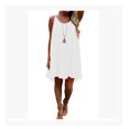 thumbnail image 1 of Vestido de gasa con espalda abierta y panel de malla para mujer, blanco, L, 1 of 2