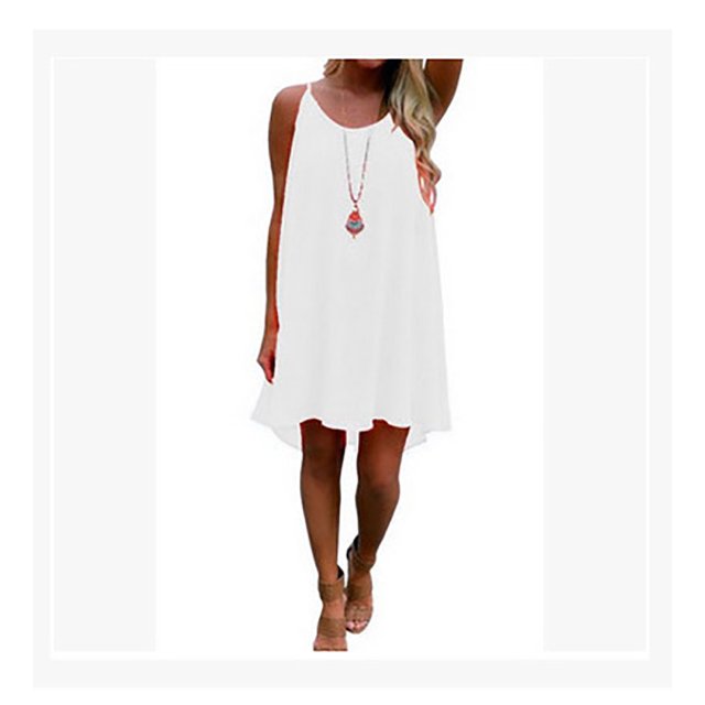 Vestido de gasa con espalda abierta y panel de malla para mujer, blanco, L