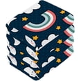 thumbnail image 4 of GZHJMY 12x12Inx4 Sets Reusable Soft Face Towel,Kitchen Hand Towel Bathroom Absorbent Towel,Gym Hotel Spa-Moons Clouds Rainbows, 4 of 7