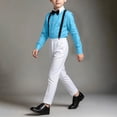 thumbnail image 4 of Samdudou Boys 2 Piece Formal Outfit Long Sleeve Button Down Shirt and Adjustable Suspenders Trousers Pants Set Gentleman Suit Wedding Guest Dress for Party and Speech, 4 of 6