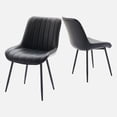 thumbnail image 3 of TacleeKii Faux Leather Dining Chairs Set of 2, Kitchen Side Chairs with Metal Legs, for Dining Room Restaurant, Black, 3 of 9