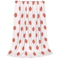 thumbnail image 2 of Honeii Strawberry Print Fleece Blanket - Throw Blanket for Bed, Sofa, Couch, Camping, and Travel , Microplush Ultra Soft Warm Blanket-50"x40", 2 of 7