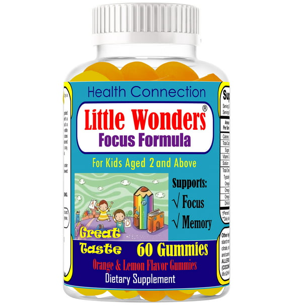 Little Wonders Kids Brain Support Supplement to Enhance Memory, Energy, Focus  and Clarity- 60 Gummies - Walmart.com - Walmart.com