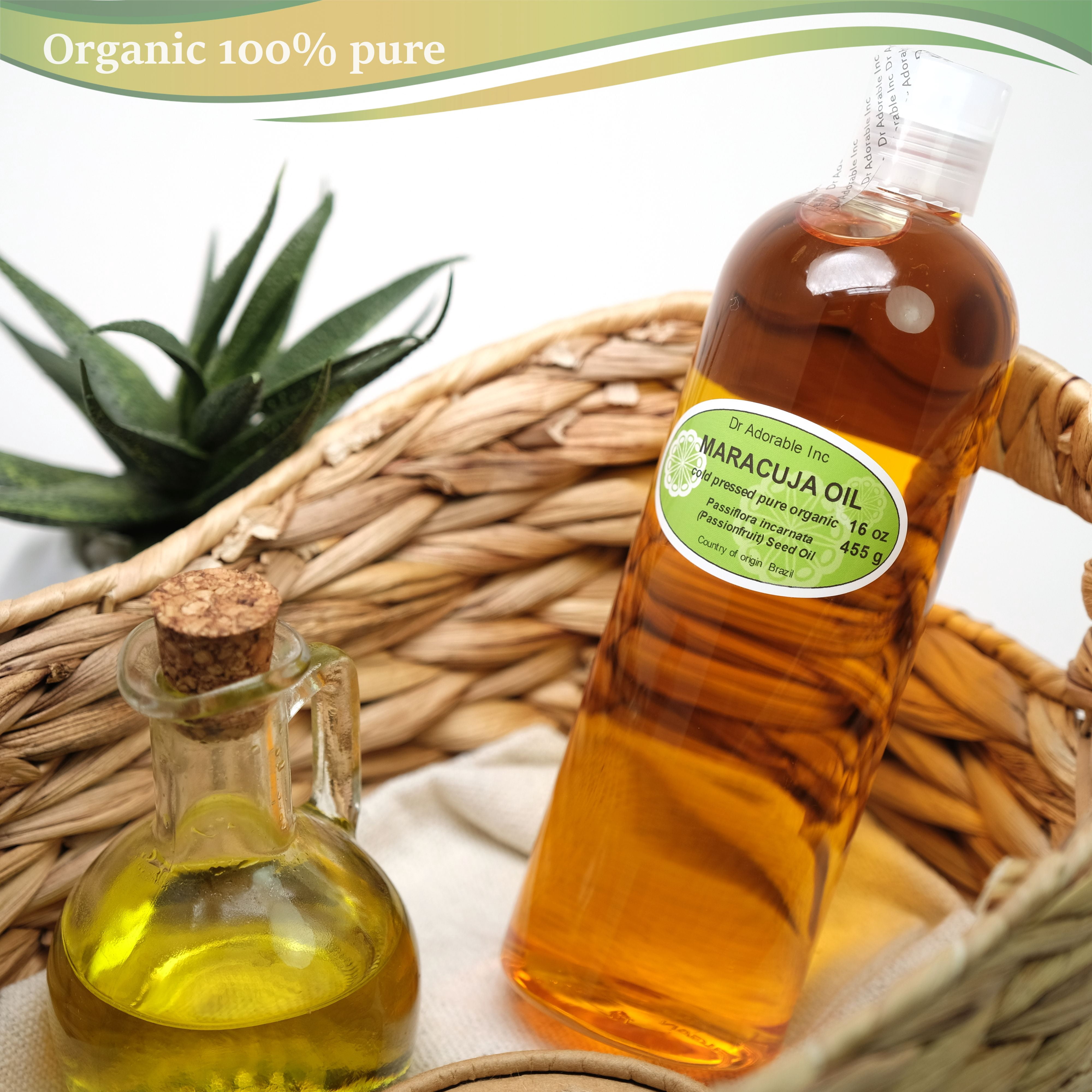 Dr. Adorable - 100% Pure Maracuja Seed Oil Organic Cold Pressed Moisturizing (Passionfruit) Oil For Face Skin Hair Anti Aging - 48 oz