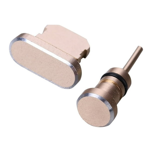 Juego de 2 conectores antipolvo para auriculares de 3,5 mm y puerto de carga para iPhone X/8 Plus/7 Plus/7/SE/6 Plus/6S/6/5S/5C/5 (dorados)