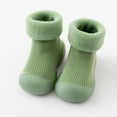 thumbnail image 2 of Generic Clearance Clothes Kids Toddler Baby Boys Girls Solid Warm Knit Soft Sole Rubber Shoes Socks Slipper Stocking for Casual Soft Comfortable Clothing(9-12 Months,Green), 2 of 4