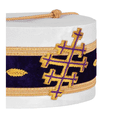 thumbnail image 3 of Sovereign Grand Commander 33rd Degree Scottish Rite Crown Cap - Hand Embroidery with Gold Bullion, White Silk with Purple Velvet Band, 3 of 4