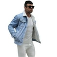 thumbnail image 3 of LZLER Blue Jean Jacket Mens Fleece Lined Denim Jacket, 3 of 7