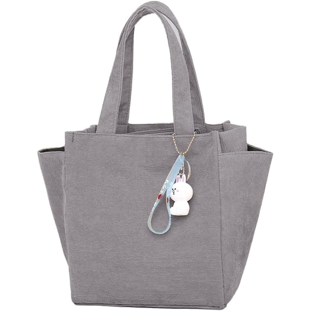 LHSHID Corduroy Small Tote Bag Women Casual Handbag Shoulder Bag for School Work Travel 2023