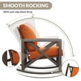 thumbnail image 5 of UDPATIO Rocking Chair Bistro Set, 3 Piece Outdoor Patio Furniture Set with 2 Rockers and 1 Metal Coffee Table with Thick Cushions for Porch, Backyard, Poolside, Orange, 5 of 10