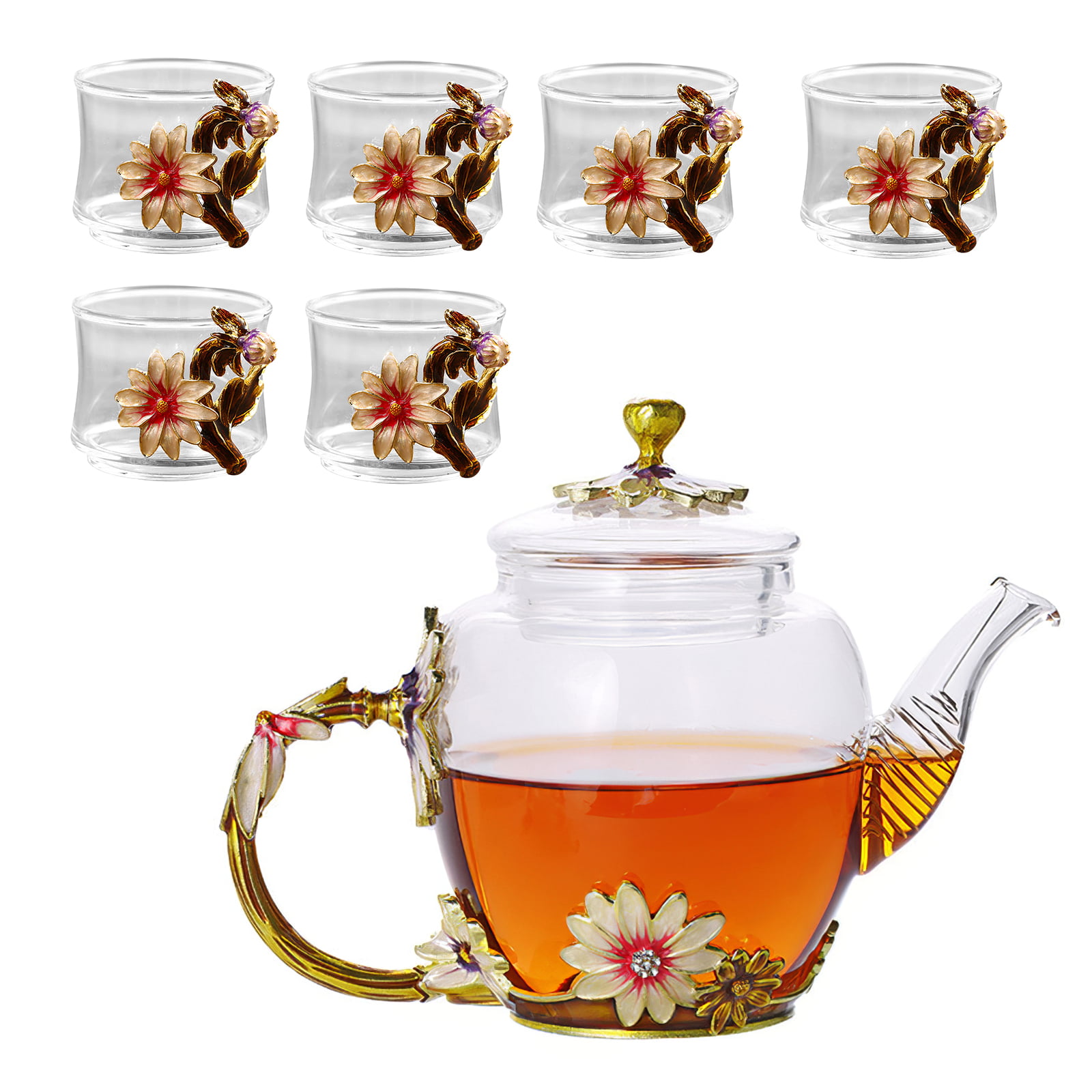 Luxury Teapot Restaurant Breakfast Teapot Enamel Teapot Tea Strainer Cafe
