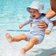 thumbnail image 3 of Younger Tree Baby Boys Swimsuit Toddler Long Sleeve Rash Guard Swimwear One Piece Zipper Bathing Suit with Hat,Size 2-3T, 3 of 9