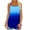 【Blue】, variant on Summer Plus Size Tank Tops for Women Boho Tie Dye Loose Cami Spaghetti Strap Tunic Blouses