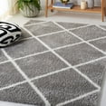 thumbnail image 2 of SAFAVIEH Tahoe Elwyn Trellis Shag Area Rug, 4' x 6', Grey/White, 2 of 8