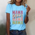 thumbnail image 2 of TSADFHJI Hauts de Yoga pour Femmes avec Soutien-Gorge Intégré Crop Top Décontracté Imprimé Col Rond Manches Courtes Tunique Blouse m Bleu Ciel, 2 of 5