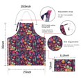 thumbnail image 7 of Pioneer Flower Floral Print Pattern Apron-Garden Aprons for Women with Pockets-Cotton Linen Waterproof Kitchen Cooking Gardening Aprons Adjustable for Kitchen,Cooking,BBQ and Salon 33x27 Inch, 7 of 7