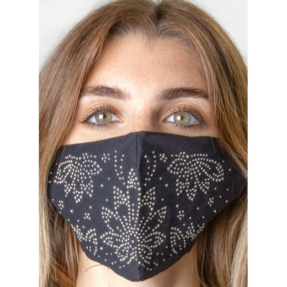 Jessica McClinktock 2 Piece Pack Face Mask Rhinestone/Solid