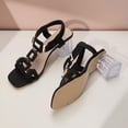 thumbnail image 6 of Eltusu Women Heeled Sandals, Casual Ankle Strap Open Toe High Heels Dress Sandals Shoes Black Size 7.5, 6 of 8