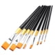 thumbnail image 4 of Pincel de punta plana, juego de pinceles de pintura de 8 piezas, pinceles con varilla de oro negro, pinceles de pelo de nailon meticulosamente diseñados, 4 of 12