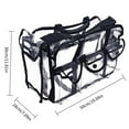 thumbnail image 3 of Clear PVC Cosmetics Bag, Transparent Travel Makeup Bag with 4 External Pockets and Shoulder Strap, Zippered Toiletry Carry Pouch for Beach Travel, 3 of 7