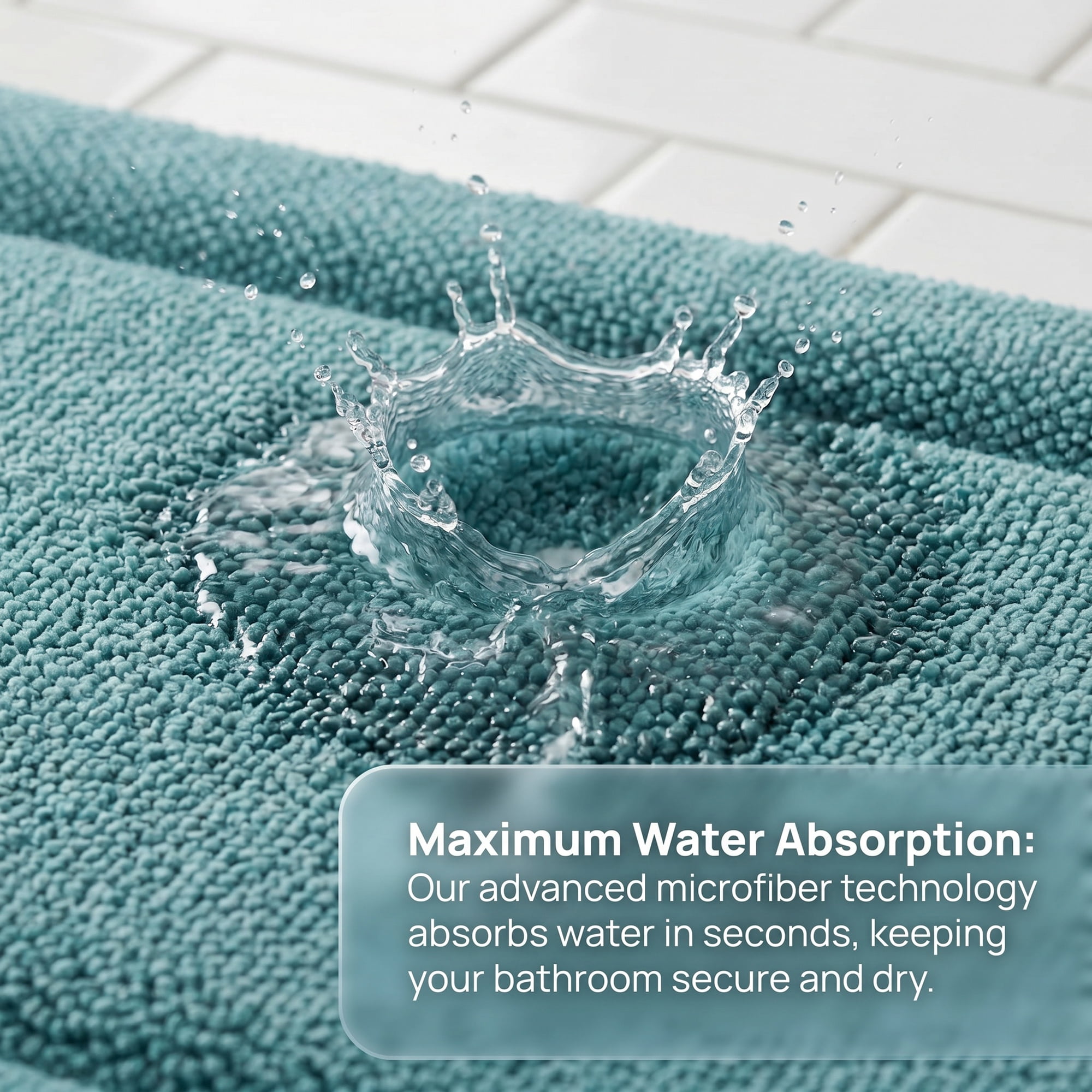 Unique Bargains Ultra Soft Shaggy Bath Mat Super Absorbent Non Slip Mat Green 24" x 17"